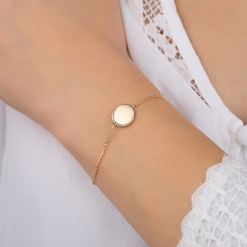 Bracelet Brillaxis pastille perlée plaqué or
