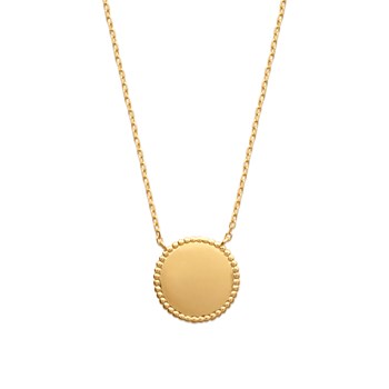 Collier Brillaxis pastille ronde perlée plaqué or