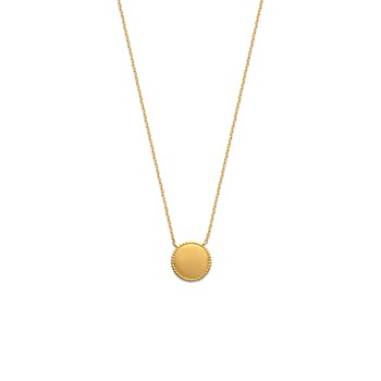 Collier Brillaxis pastille ronde perlée plaqué or