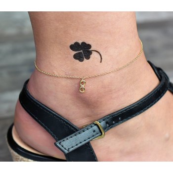 Anklet chain infinity symbol pendant Gold-plated 750 3 microns