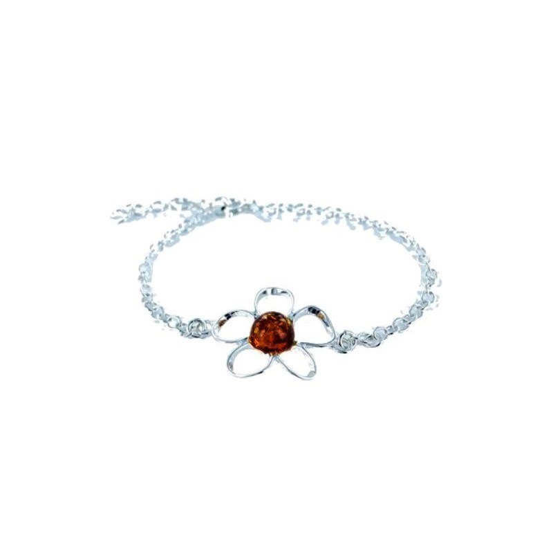 Bracelet argent 925 Ambre veritable de la mer Baltique