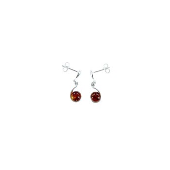 Boucle d'oreille ambre, Argent