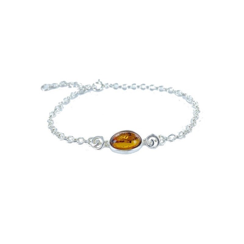 Bracelet argent 925 Ambre veritable de la mer Baltique