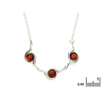 Collier argent 925 Ambre veritable de la mer Baltique
