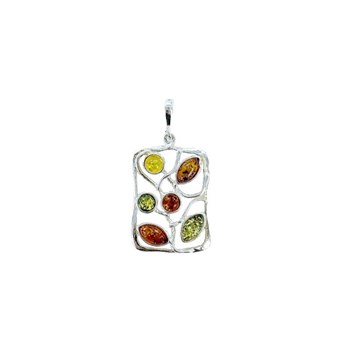 Pendentif argent 925 Ambre veritable de la mer Baltique