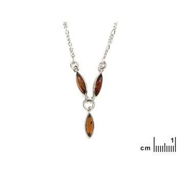 Collier argent 925 Ambre veritable de la mer Baltique