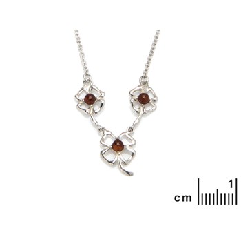 Collier argent rhodie 925 Ambre veritable de la mer Baltique