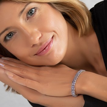 Bracelet Ovale Tanzanite - Argent 925 Rhodié, Éclat Unique