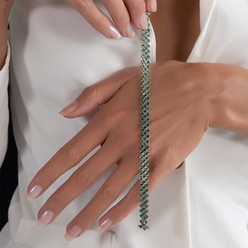 Bracelet Emeraude Multi-Rangs et Argent 925 - Aden