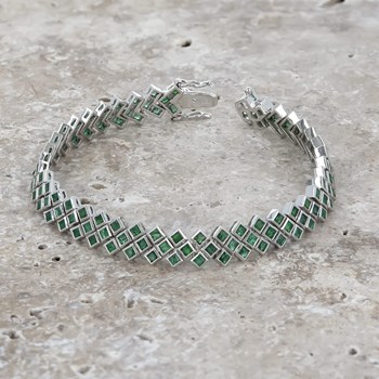 Bracelet Emeraude Multi-Rangs et Argent 925 - Aden
