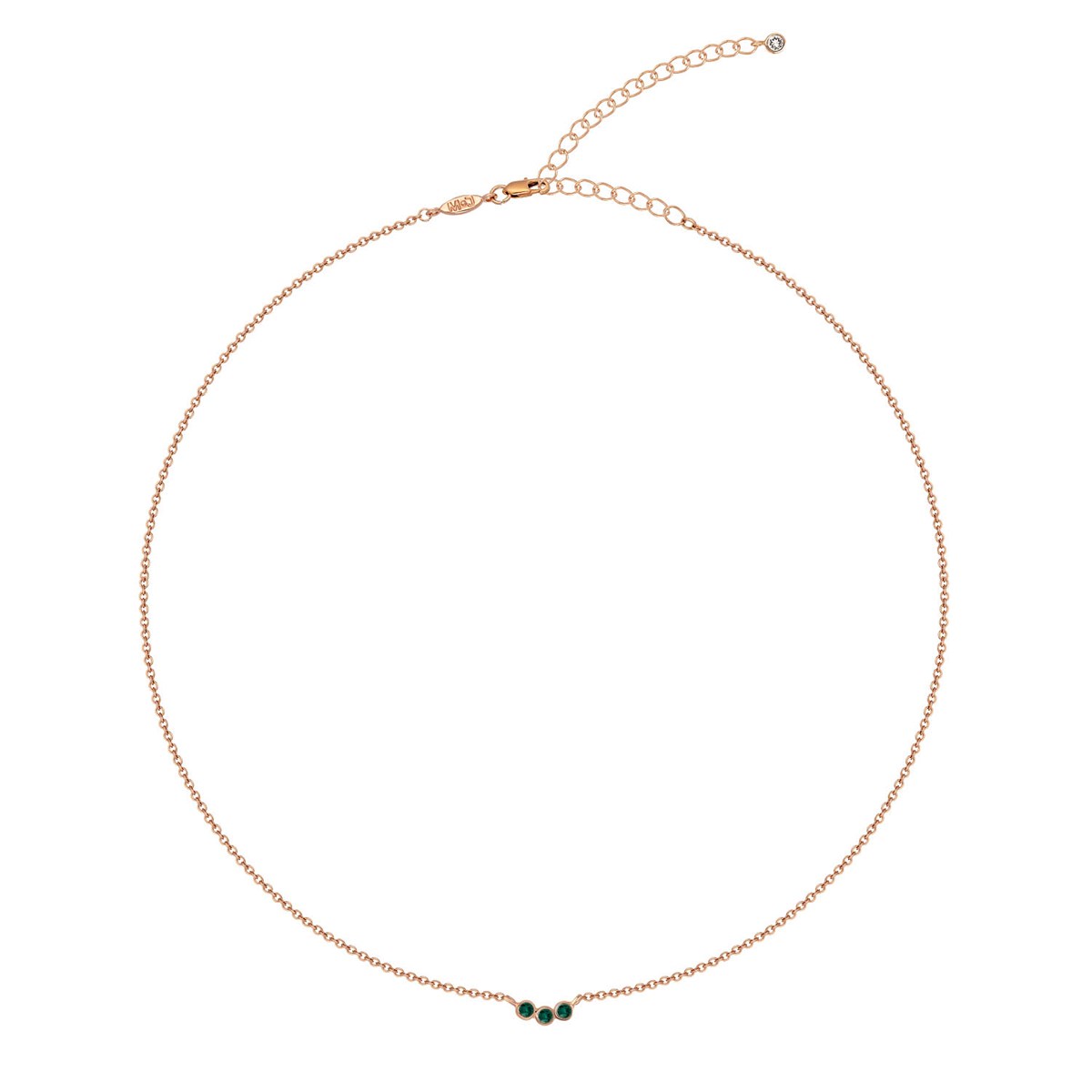 Collier ras de cou XAVIER Doré & Vert Émeraude - vue 4
