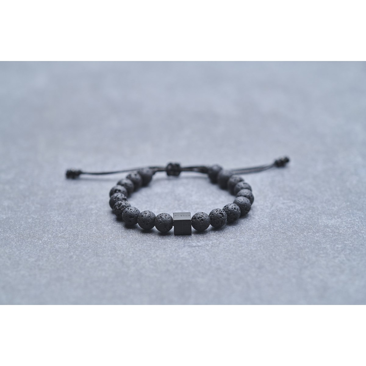 Bracelet souple Orso en Acier 316L avec lave noir - vue 3