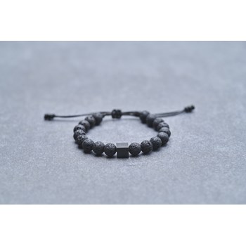 Bracelet souple Orso en Acier 316L avec lave noir