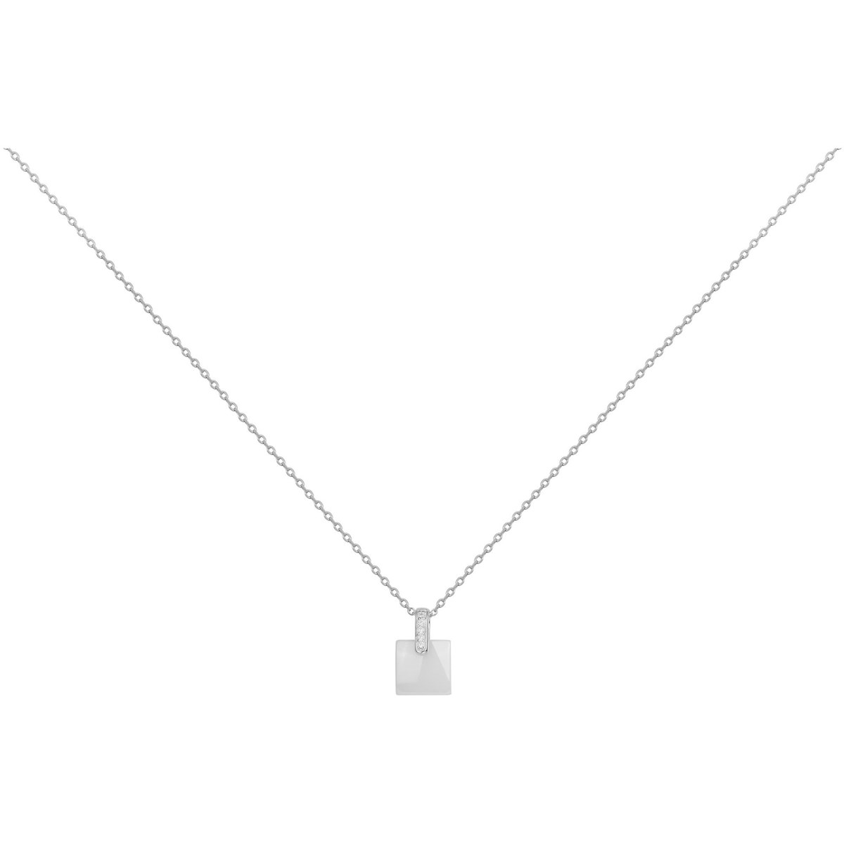 Collier Gisèle en Argent avec oxyde de zirconium blanc