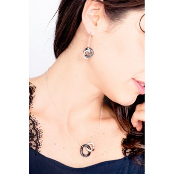Boucles d'oreilles pendantes Penelope en Argent avec oxyde de zirconium blanc