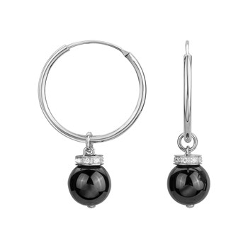 Boucles d'oreilles pendantes Lucy en Argent avec oxyde de zirconium blanc