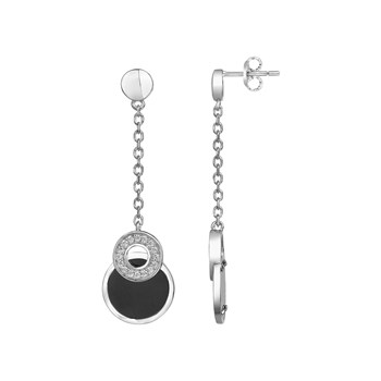Boucles d'oreilles pendantes Chloe en Argent avec oxyde de zirconium blanc