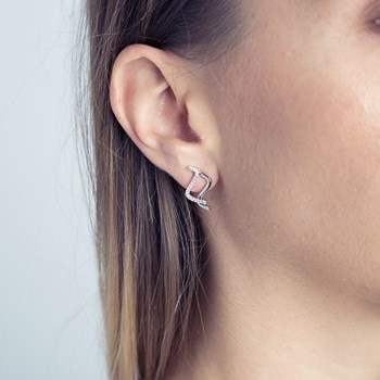 Boucles d'oreilles devant / derrière en Argent
