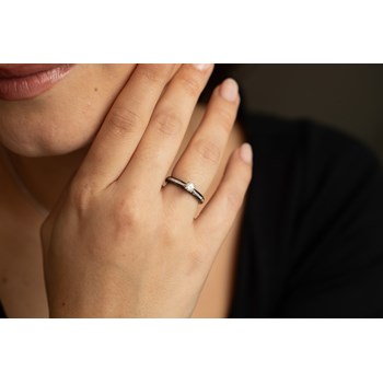 Bague Isabel en Argent avec oxyde de zirconium blanc