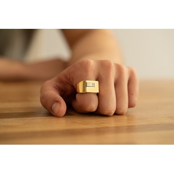 Chevalière Christiano en Acier 316L avec diamant blanc