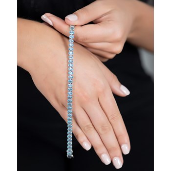 Bracelet Élégant Topaze Bleue Ovale en Argent 925 - Aden Bijoux