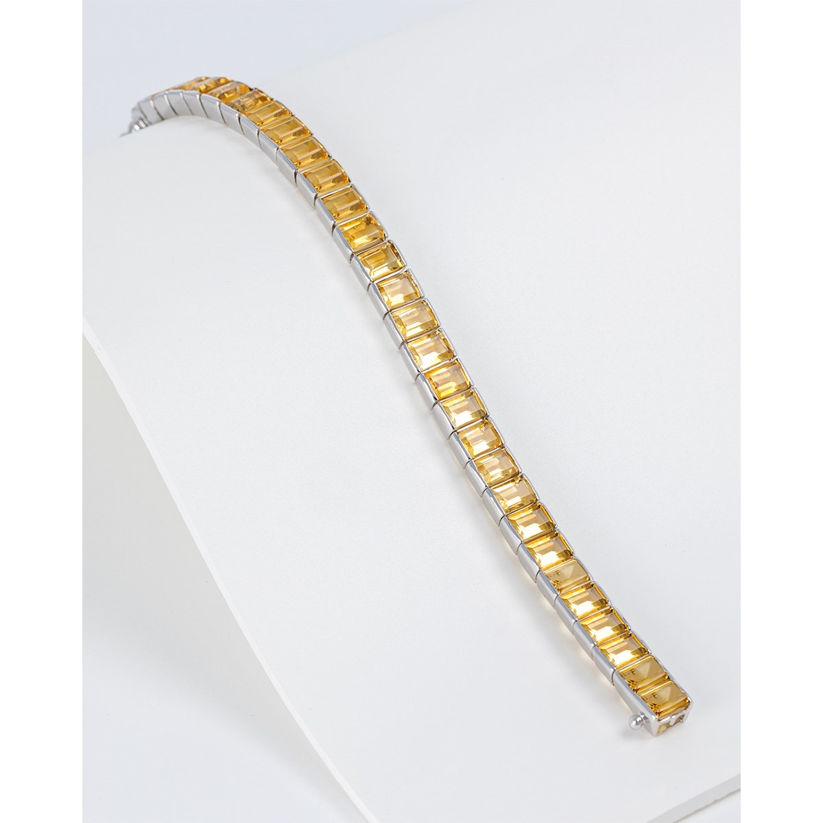 Bracelet Citrine Rectangulaire en Argent 925 - Éclat Solaire par Aden Bijoux - vue 2