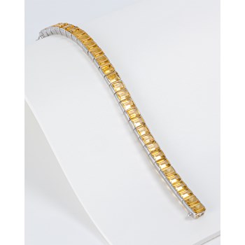Bracelet Citrine Rectangulaire en Argent 925 - Éclat Solaire par Aden Bijoux