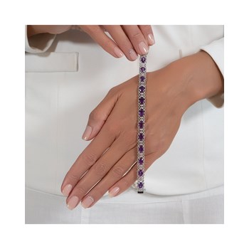 Bracelet Améthyste Ovale en Argent 925 - Charme Subtil par Aden Bijoux