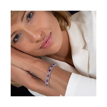 Bracelet Améthyste Ovale en Argent 925 - Charme Subtil par Aden Bijoux