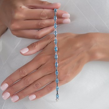 Ovale armband in topaas en 925 sterling zilver - Tijdloze elegantie van Aden Bijoux