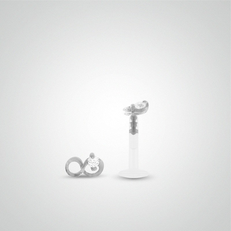 Piercing anti-helix infini en or blanc