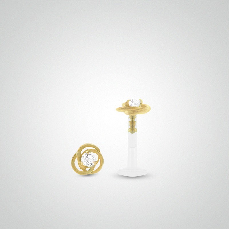 Piercing helix fleur or jaune