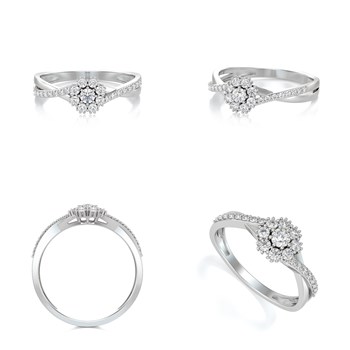 Bague ADEN Or 750 Blanc Diamants 2.02grs