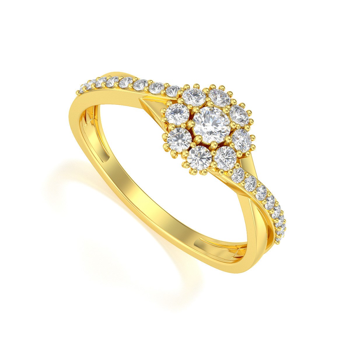 Bague ADEN Or 750 Jaune Diamants 2.02grs