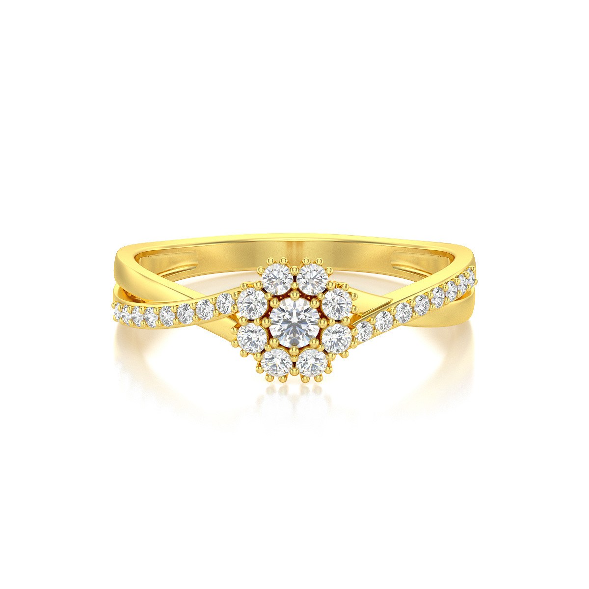 Bague ADEN Or 750 Jaune Diamants 2.02grs - vue 3