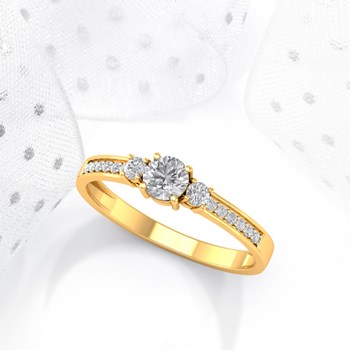 Bague ADEN Or 750 Jaune Diamants 1.7grs