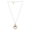 Collier en acier doré avec un pendentif orné de perles naturelles Agate blanc et pierre Crystal Swarovski, chaînette réglable - vue V1