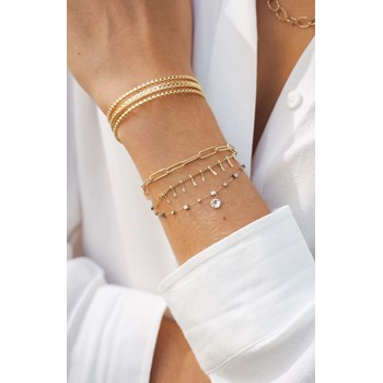 Rigid adjustable gold-plated steel bracelet