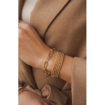 Rigid adjustable gold-plated steel bracelet