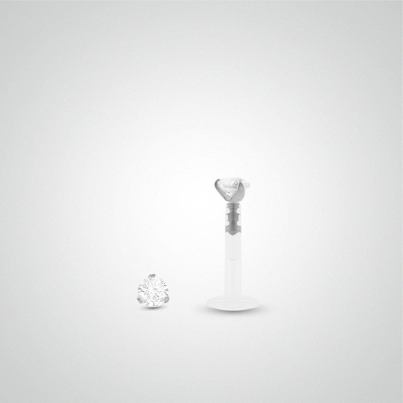 Piercing helix or blanc avec oxyde de zirconium 2,5mm