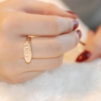 Bague femme EVA plaqué Or ovale martelée - Bijoux Privés Discovery