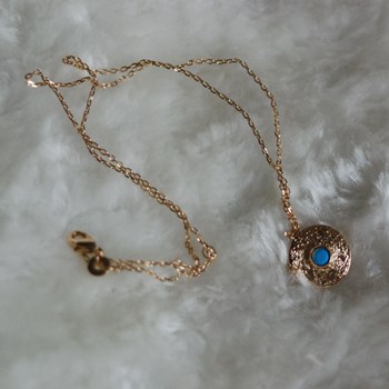 Women's hammered necklace with turquoise KENZA stone - Bijoux Privés Discovery