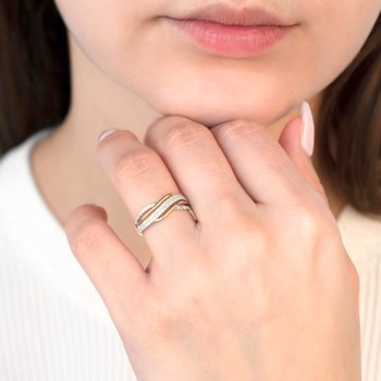 Bague 'Cléophée' Or jaune et Diamant