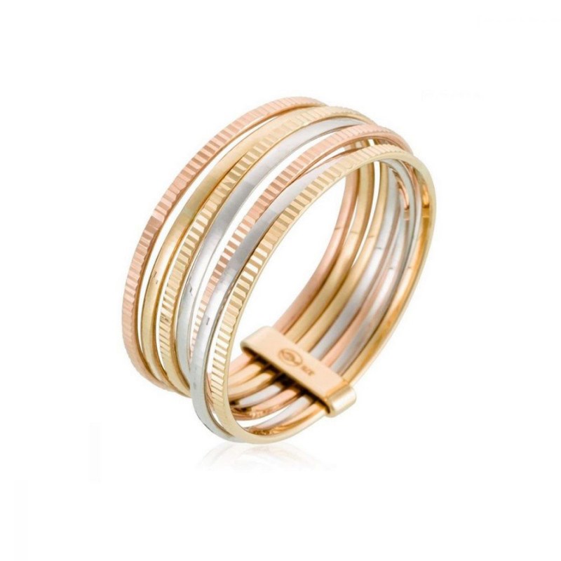 Bague 'Appartenance' Or tricolore