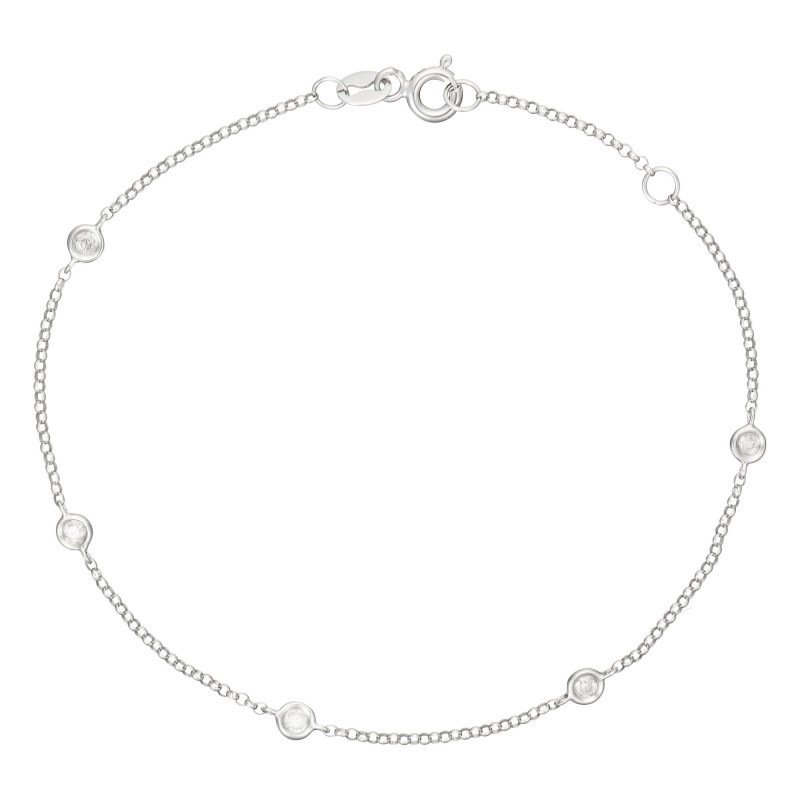 Bracelet 'Rayonnant' Or blanc et Diamant