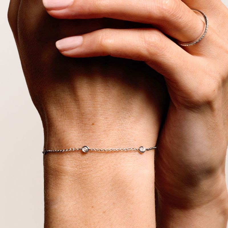 Bracelet 'Rayonnant' Or blanc et Diamant - vue 2