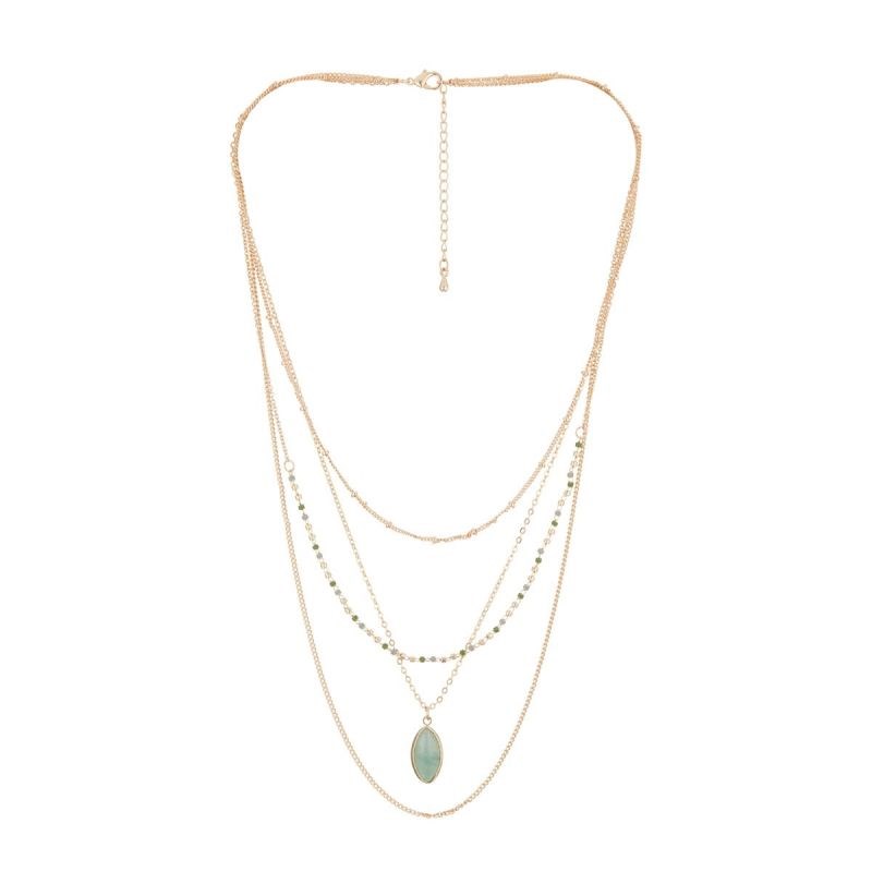 Collier doré et Aventurine