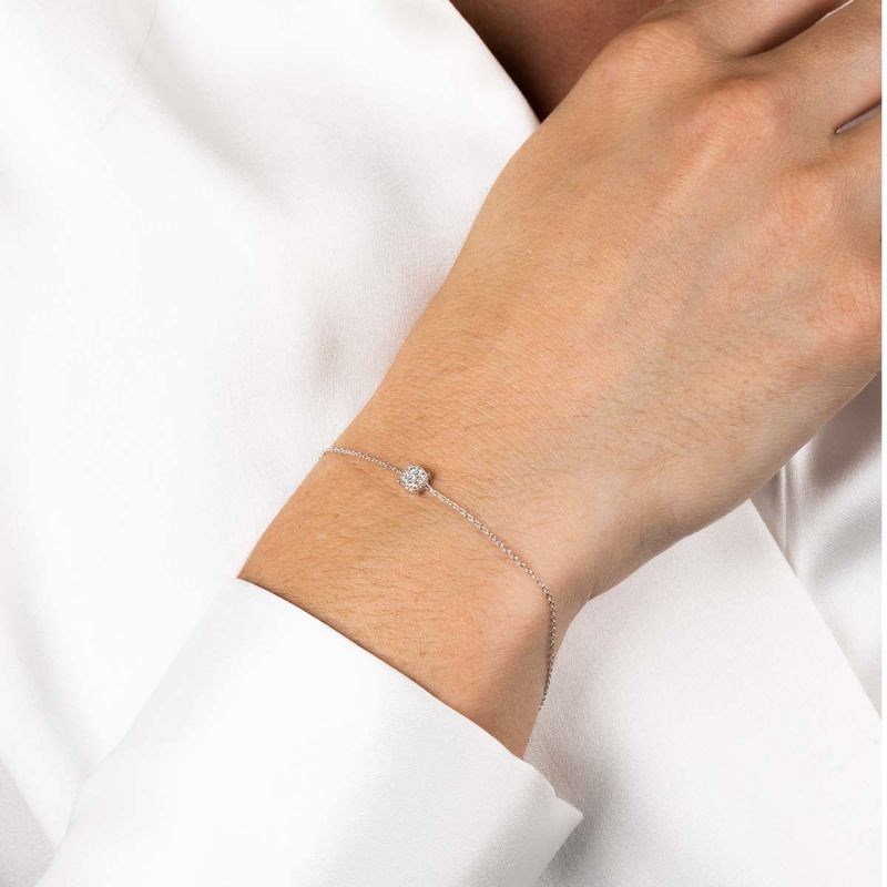 Bracelet Or Blanc et Diamants 0,05 carat 'SIMPLY DIAMONDS' - vue 2