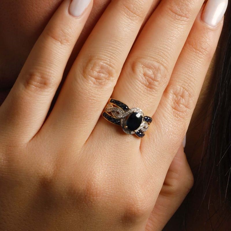 Bague 'Éden' Or jaune et Saphir - vue 3