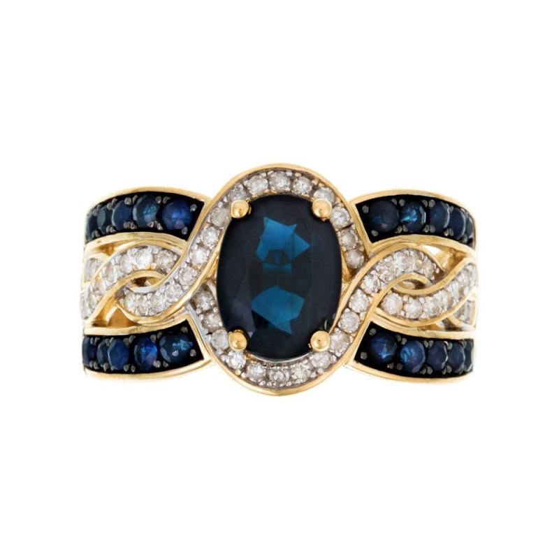 Bague 'Éden' Or jaune et Saphir - vue 4